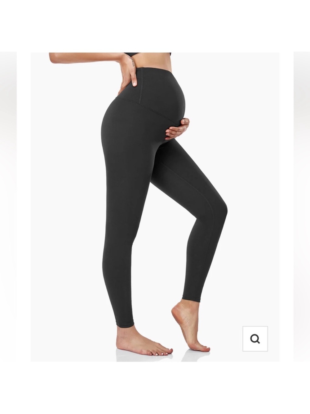 HOFISH Black maternity leggings belly support small S